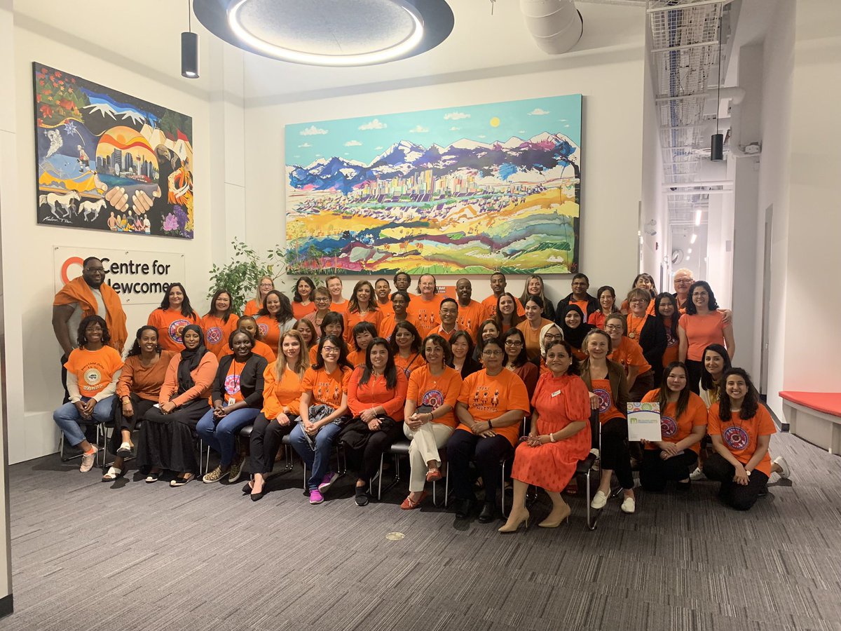 LorraineKinsman's tweet photo. @yycbridge Staff acknowledged a day of learning &amp; recognition for survivors/families of residential schools with wearing orange &amp; sharing “Stolen Words”. Many newcomers understand what it means to lose their language - a way to begin connecting with Canada’s Indigenous peoples. https://t.co/8mhHJfo3Q1