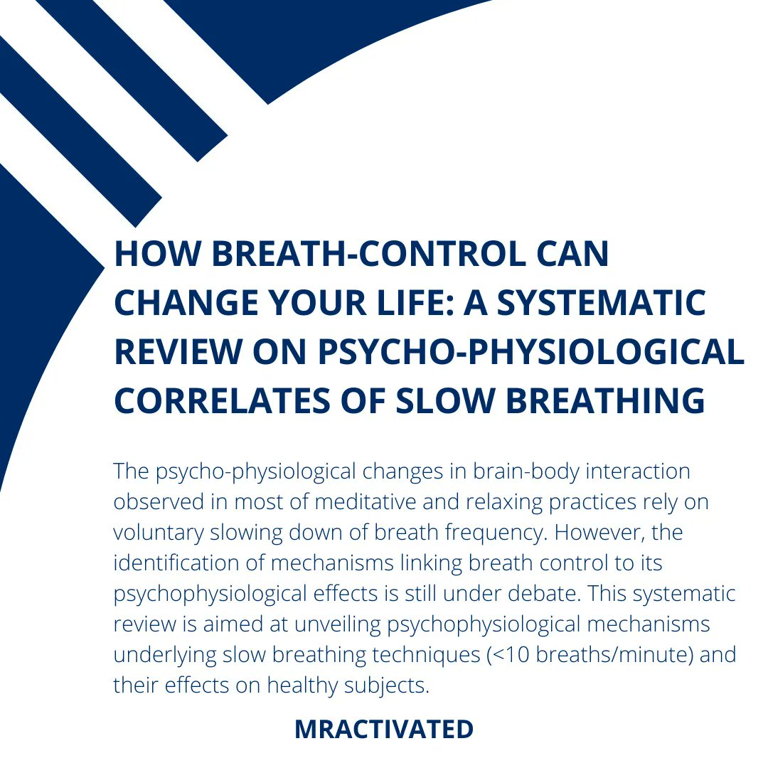 mractivated's tweet image. Slow breathing techniques act enhancing autonomic, cerebral and psychological flexibility in a scenario of mutual interactions

#mractivated #mractivatedpost #learnwithmractivated #fridaywisdom #learning #lesson #study #research #article #breath #breathcontrol #breathing #facts