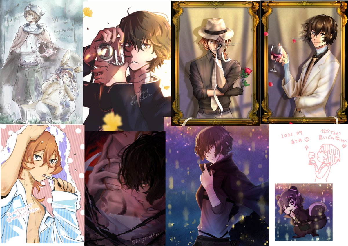 #今月描いた絵を晒そう 
9月は塗り方色々お試し月間でした🎨
10月もまた良かったら見てってね!😁✨
気軽にいいね・フォロー・コメントくれたら元気になってまたいっぱい描きます～🥰✨ 