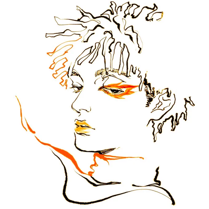 こんにちは10月燃えて生きたい#イラスト#illustraion 