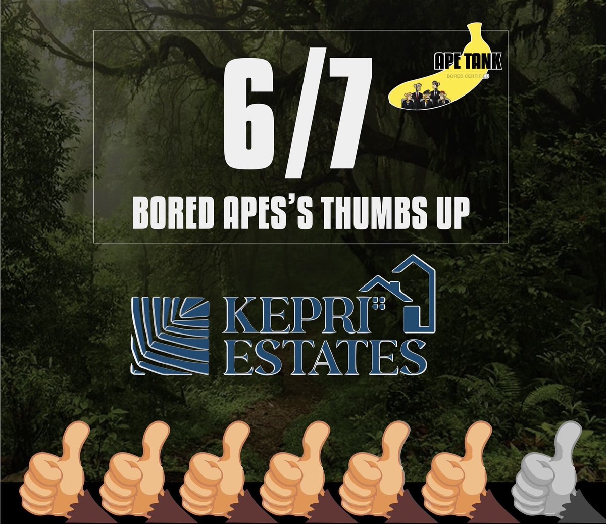 6 BATU’s on Ape Tank for <a href="/KepriNFT/">Genesis NFT</a>! Listen to the space to see what they need to improve on, to go from a WAGMI APETANK rated project to 7 BATU’s and being rated BORED CERTIFIED or a FUTURE BLUE CHIP!