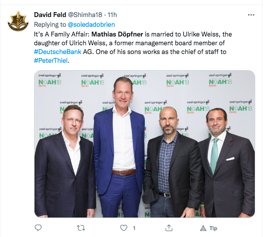 Mathias Döpfner, the co-owner of German media conglomerate Alex ...