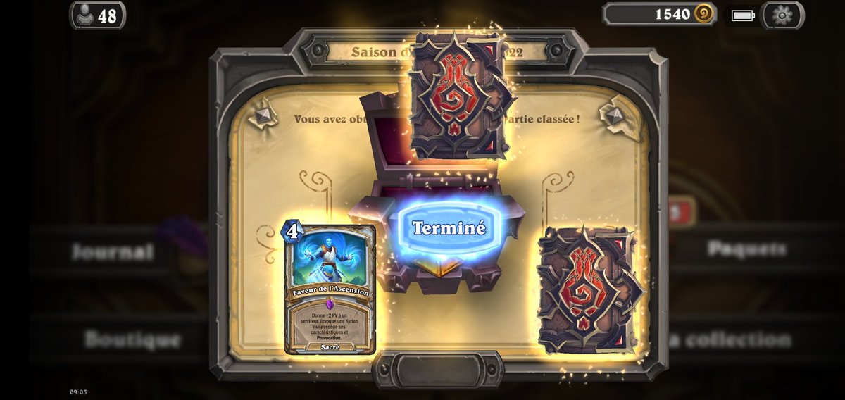 HS_Biohazard's tweet photo. #showmeyourchest September rewards. Not bad and a Legendary in booster, crappy i know but nevermind, it's Always 600 dust lol https://t.co/y2Lmlml9lC