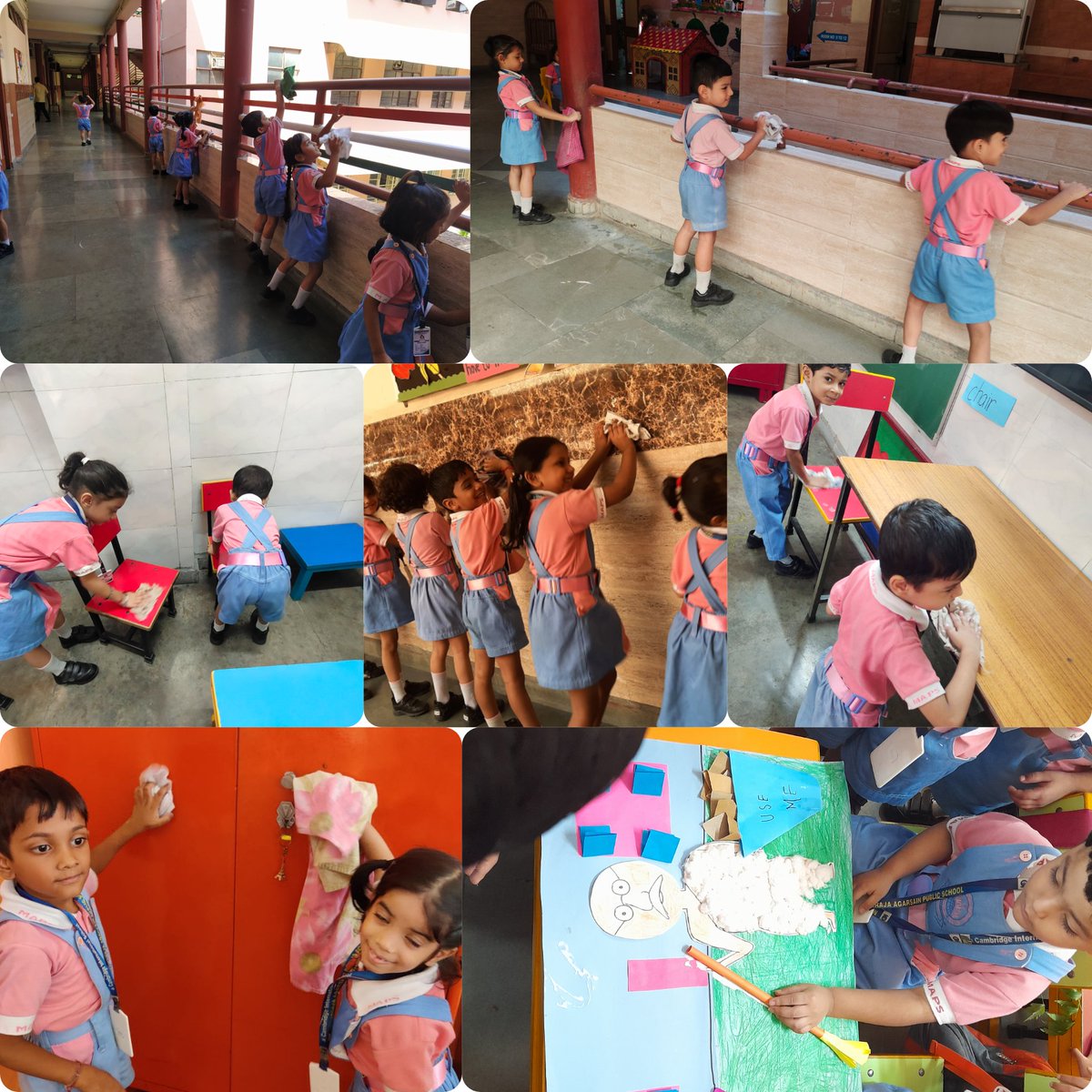 mapsavschool's tweet photo. #Gandhijayanticelebration #cleanlinessdrive #specialassembly #musicalballet @mapsavschool #Aiminmind tiny tots engaged in various activities like collage making, poster making & pen holders. It was a great pleasure watching them performing all these activities @Dir_Education https://t.co/XxU85g4CUR