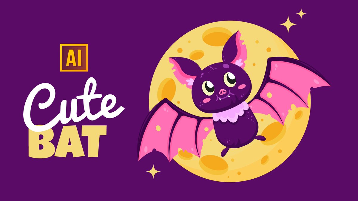 EBaryshkina's tweet photo. Today we will draw a cute bat in Adobe Illustrator.

TUTORIAL is here https://t.co/kpILpMi1Ih

Enjoy your studying ^)))!
Elena :)))😌 https://t.co/Z64eoSlLhk