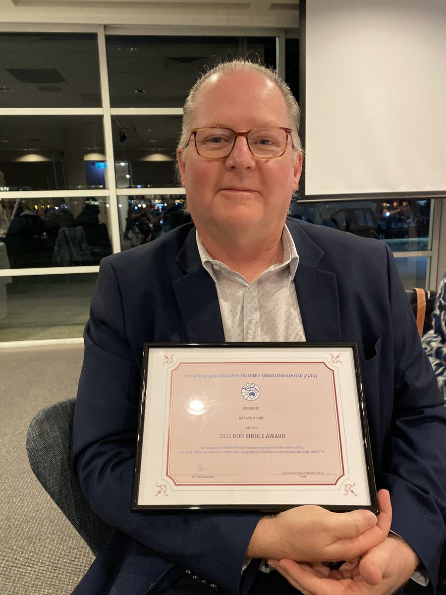 GAWA_Geography's tweet photo. Congratulations to our very own Darryl Michie, who was awarded the Don Biddle award for his outstanding contribution to #Geography at the #AGTAconference https://t.co/xcjKjbMr5q