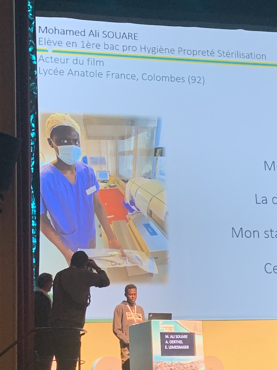 DussartPatricia's tweet photo. Quand @acversailles devient ambassadrice de l’excellence de la #voiepro : Après avoir pu présenter le bac pro HPS et leur chef d’œuvre à Madame la Rectrice @CharlineAvenel  les élèves du @LPAnatoleFrance interviennent au congrès national des professionnels de la stérilisation ! https://t.co/nANjP3a8OY