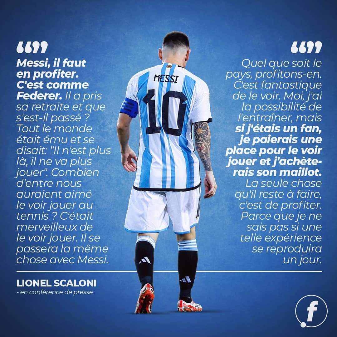 KimKimuntu's tweet photo. Les mots forts du sélectionneur de l’Argentine sur Leo Messi 🇦🇷 🙌

#football https://t.co/UnePODC92T