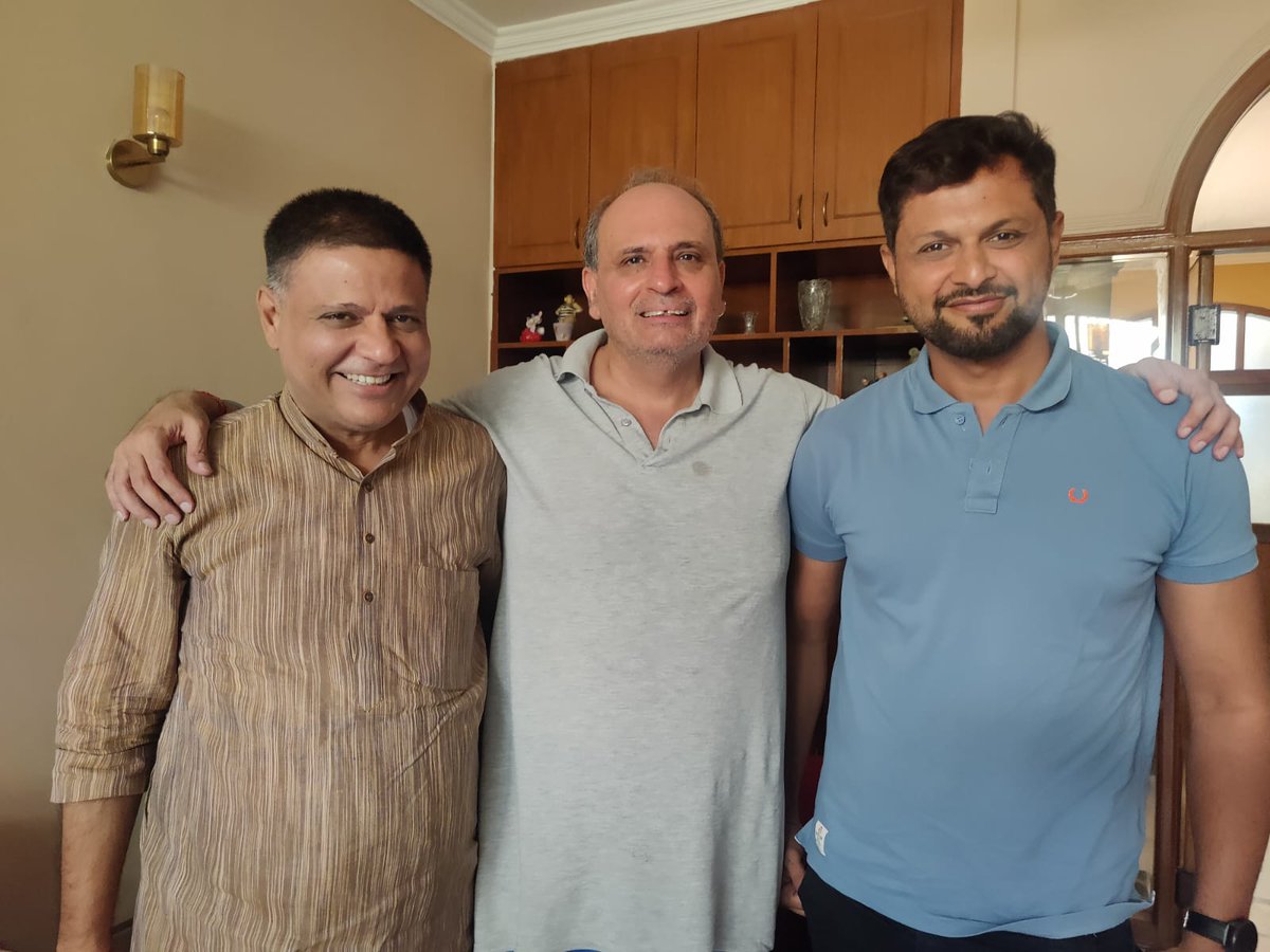 sanjiv_bhasin's tweet photo. With Lala bhai and Mahendra who dropped into meet me from Ahmedabad https://t.co/7KYxOCEzCq