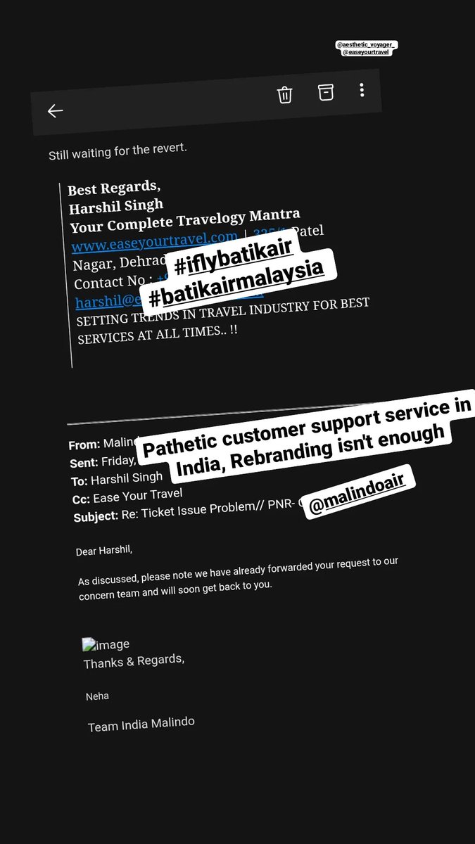 james_lloydd's tweet photo. @malindoair Still waiting for the reply from Malindo/Batik Air. #iflybatikair #batikairmalaysia https://t.co/ebgEwY7NeS