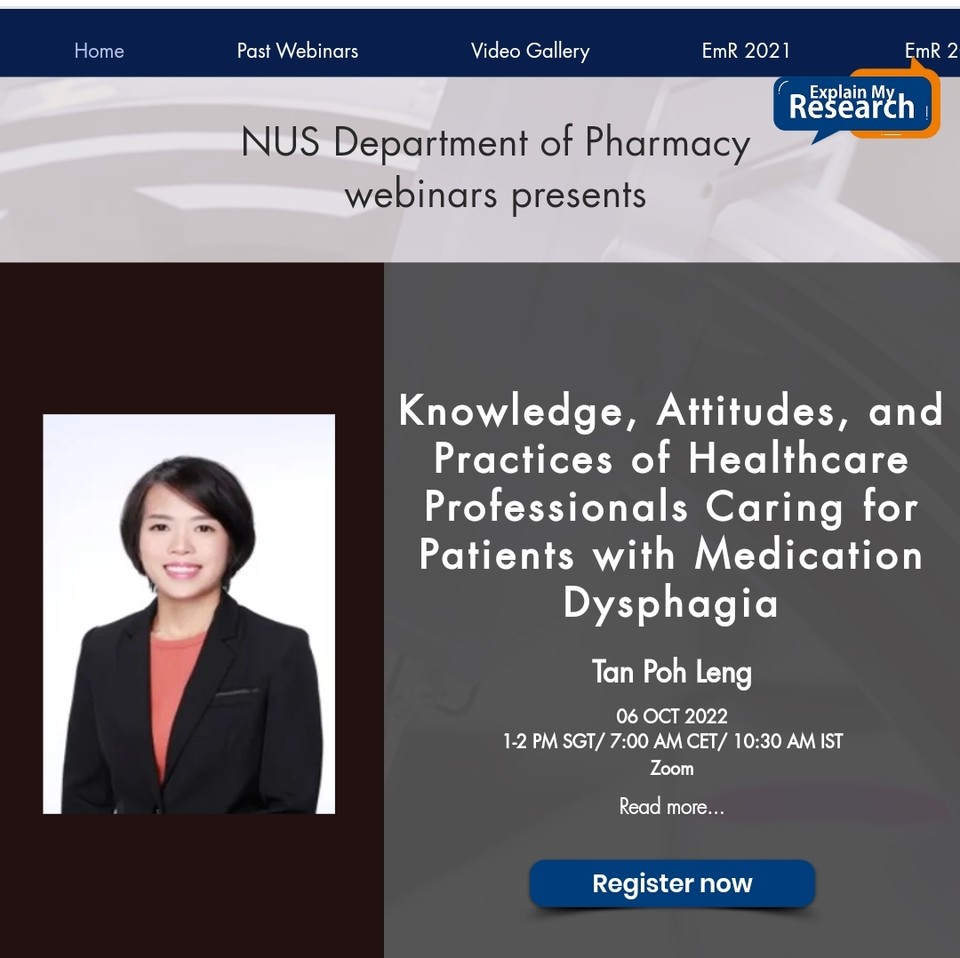 MGWacker's tweet photo. Another seminar by the #NUSDepartmentOfPharmacy Graduate Programme is open to the public. Go to https://t.co/FAMhXOZUBL and register for the talk given by Tan Poh Leng this Thursday 1-2 PM SGT/ 7:00 AM CET/ 10:30 AM IST. Don't miss it! #NUS #Singapore #ExplainMyResearch https://t.co/UpA6iaACxH
