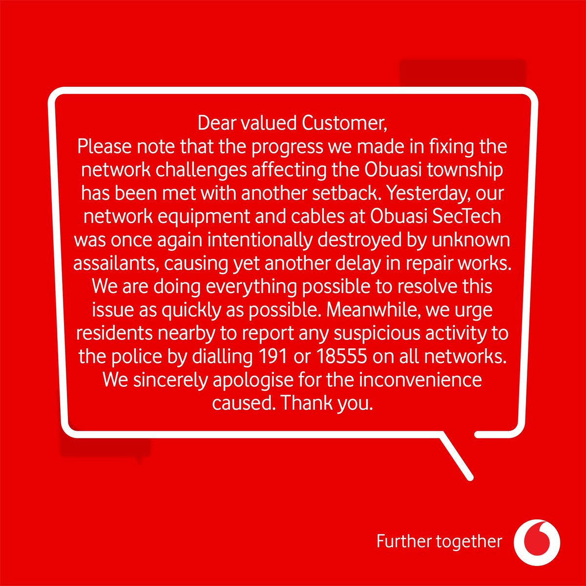 TelecelGhana's tweet photo. Dear Customer, kindly note. Thank you for your patience. https://t.co/2BYHYkd8fb