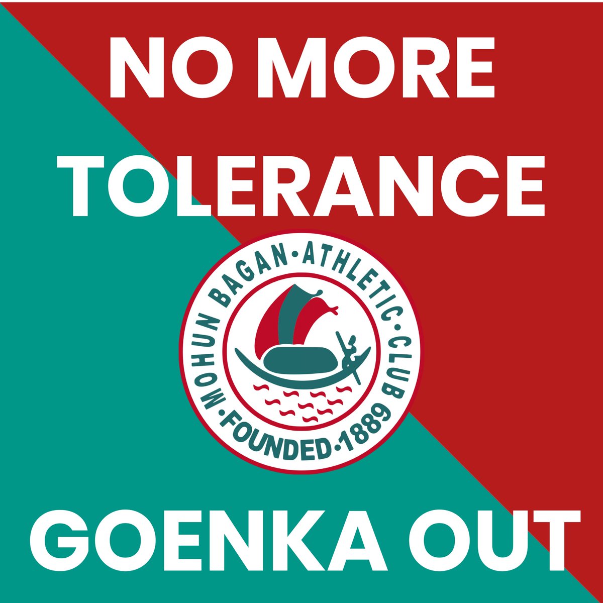 This was supposed to be the demand from day 1. If Goenka stays this gangrenous ATK prefix will also stay, eating away at the very foundations and essence of MohunBagan. One demand #BreaktheMerger #GoenkaOut. if Mumbai FC without support base can get the City group, so can we.