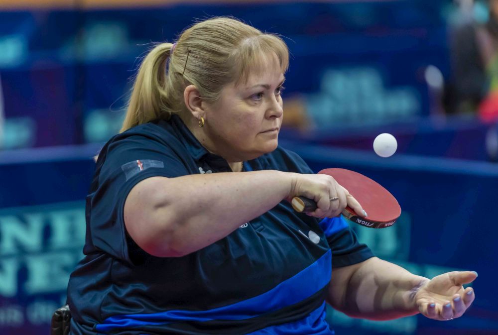 BritishParaTT's tweet photo. SF3-5 SF great effort by @SueBaileyMBE_tt to fight back from 2-0 down to level at 2-2 v Saint Pierre FRA but class 5 World#2 takes match 11-6 in 5th
Bronze for @SueBaileyMBE_tt 🥉👏 https://t.co/rrhX7JLGuS