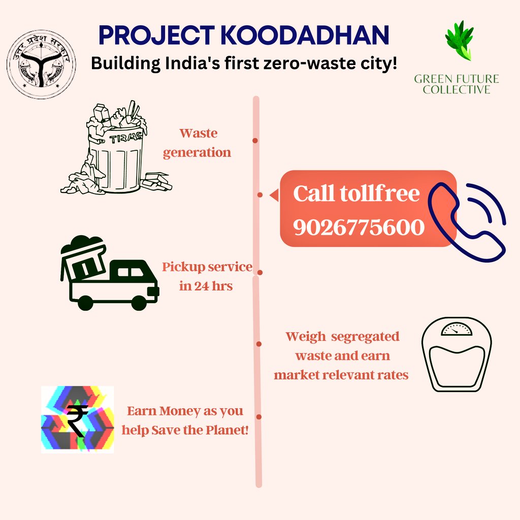 GFC_India's tweet photo. 1/3: We are proud to present #ProjectKoodadhan - An exciting way to make wealth from #waste and help save the environment in 2 simple steps!

Step 1 : Take a sack and fill it up with all your daily recyclable waste - beverage cans/ online delivery boxes/ old charger wires/bulbs/ https://t.co/ACTmxHiluN