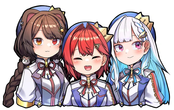 <過去のさんばか絵再掲...!!(思ったより三人揃った絵なかった...) 