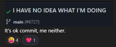 davidwengier's tweet image. oh no, someone read my commit message
