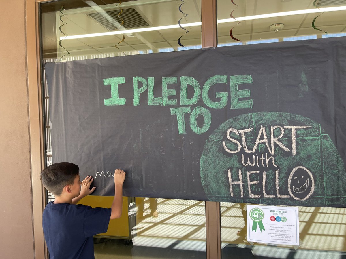 Counsolorzano's tweet photo. Start With HELLO Week @OliphantES 

Teaching students the skills they need to create a culture of inclusion, connectedness while encouraging them to reach out to and include others. 

#OWLSGIVEAHOOT #StartWithHello https://t.co/L4BVQLqgXr