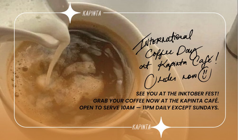 Happy International Coffee Day!
To commemorate this special event, you may use our discount codes with your order for a free and special gift from our ambassadors!

Discount codes are listed in the reply! 

Let's welcome October with a #Tintastic treat!