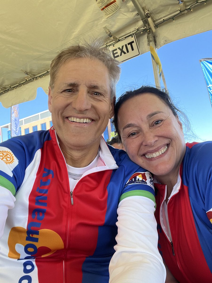 JohnHewko's tweet photo. Great visit to Denver last week as honorary co-chair w/ Marga of the #Rotary #woohoomanity charity bike ride at the Denver Century Ride. Colorado + Wyoming Rotarians raised over $200K for polio eradication, help for Ukraine + several local+regional charities #endpolio @rotary5450 https://t.co/VdEXEgiyxo