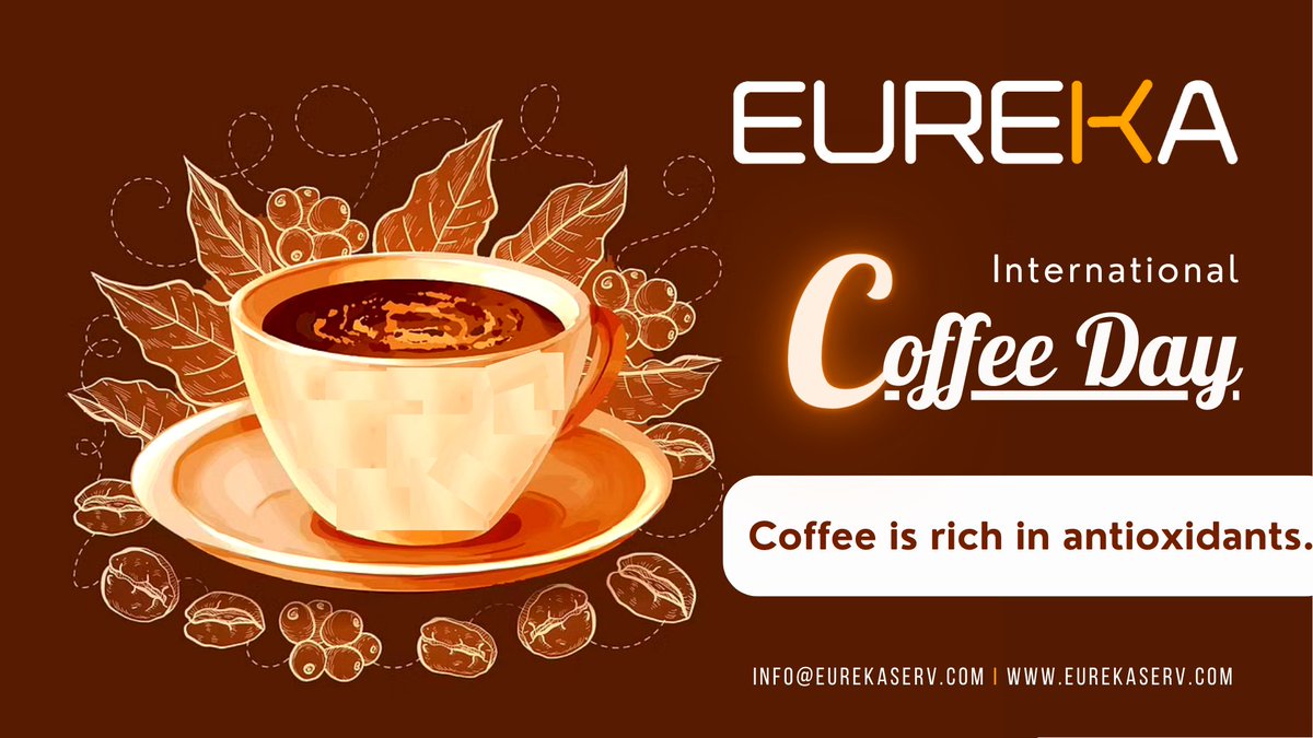 eureka_serv's tweet photo. Coffee is a rich source of antioxidants. These help in bringing down free radicals that can cause oxidative stress, potentially leading to health issues including Diabetes and high cholesterol.
#internationalcoffeeday #eurekaserv #testwiththebest #yourhealthmatters https://t.co/KqFEP1nT59
