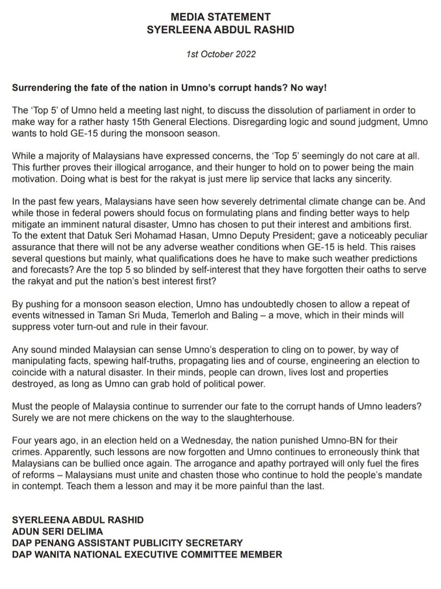 syerleena's tweet photo. Malaysians must unite and teach them a lesson, more painful that the last! #KerajaanGagal #Harapan #GE15 #PRU15 https://t.co/Fo9zE54j90