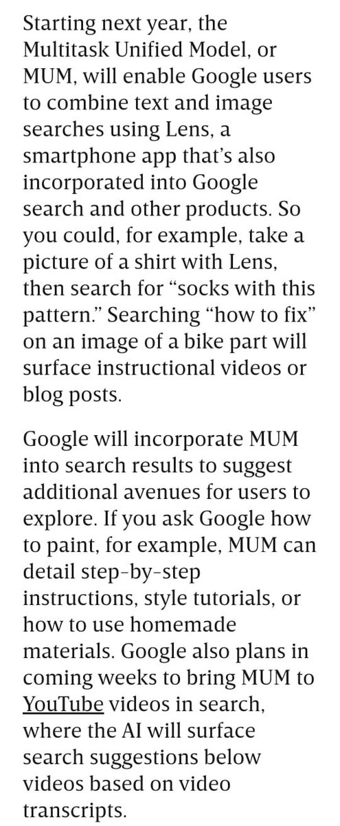 sandeepohri's tweet image. Coming soon... #MultitaskUnifiedModel from #Google. A #Search that combines Text &amp;amp; Photos. 

Take a pic of a shirt &amp;amp; then type &quot;find matching socks with this pattern&quot;. Voila! (Wired)

#thecuratednews #tech #apps #digitalmarketing #online