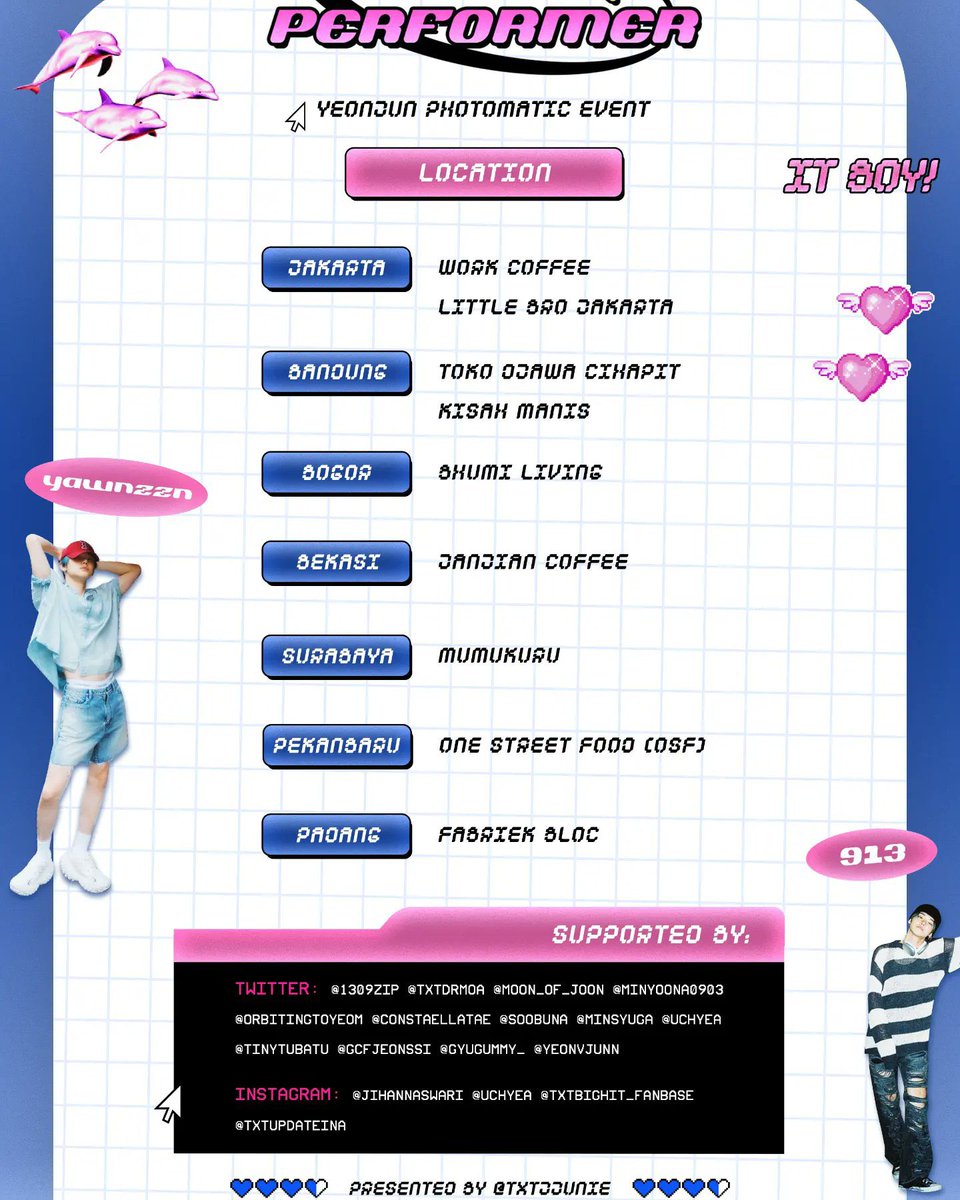 cloudy_gyuu's tweet photo. π ππππ ππππ
πππππ π
-
Yeonjun Birthday Photobooth Event
Part 2 by @txtjjunie
-
π· @photomaticsid
π 9 location, 7 cities
π Giveaway saldo for 5 winners, 2 sealed albums minisode 2, and 1 yeonjun solo jacket cd japan.
ποΈ Periode : 30 Sep - 9 Okt 2022
#BornPerformer https://t.co/qy3rHwxqgh