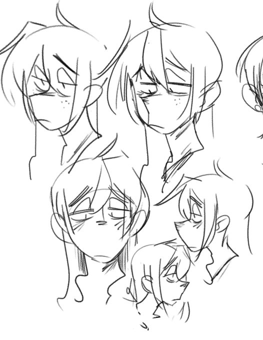 漫画用のキャラクターシート的なお昼の練習落書き 