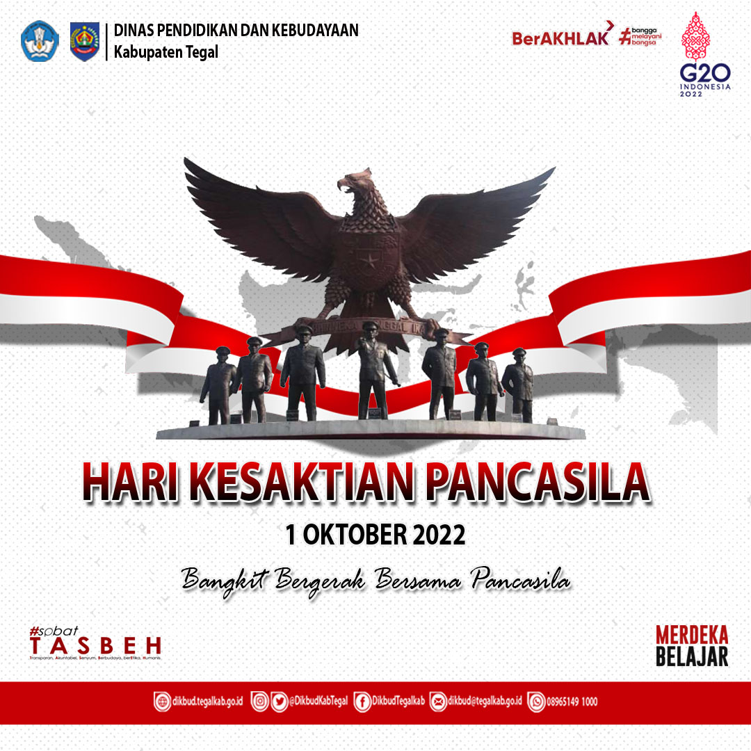 DikbudKabTegal's tweet photo. Selamat Memperingati Hari Kesaktian Pancasila
" Bangkit Bergerak Bersama Pancasila "
#Tasbeh https://t.co/oTntd6oxV2