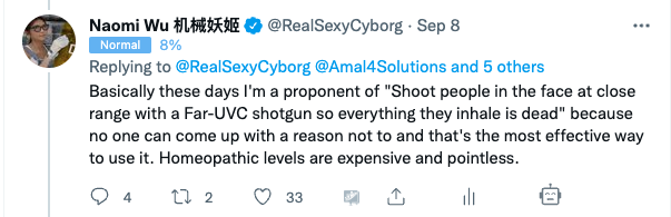 Folks I was one of the first accounts on Twitter to propose using Far-UVC against COVID, to propose Personal