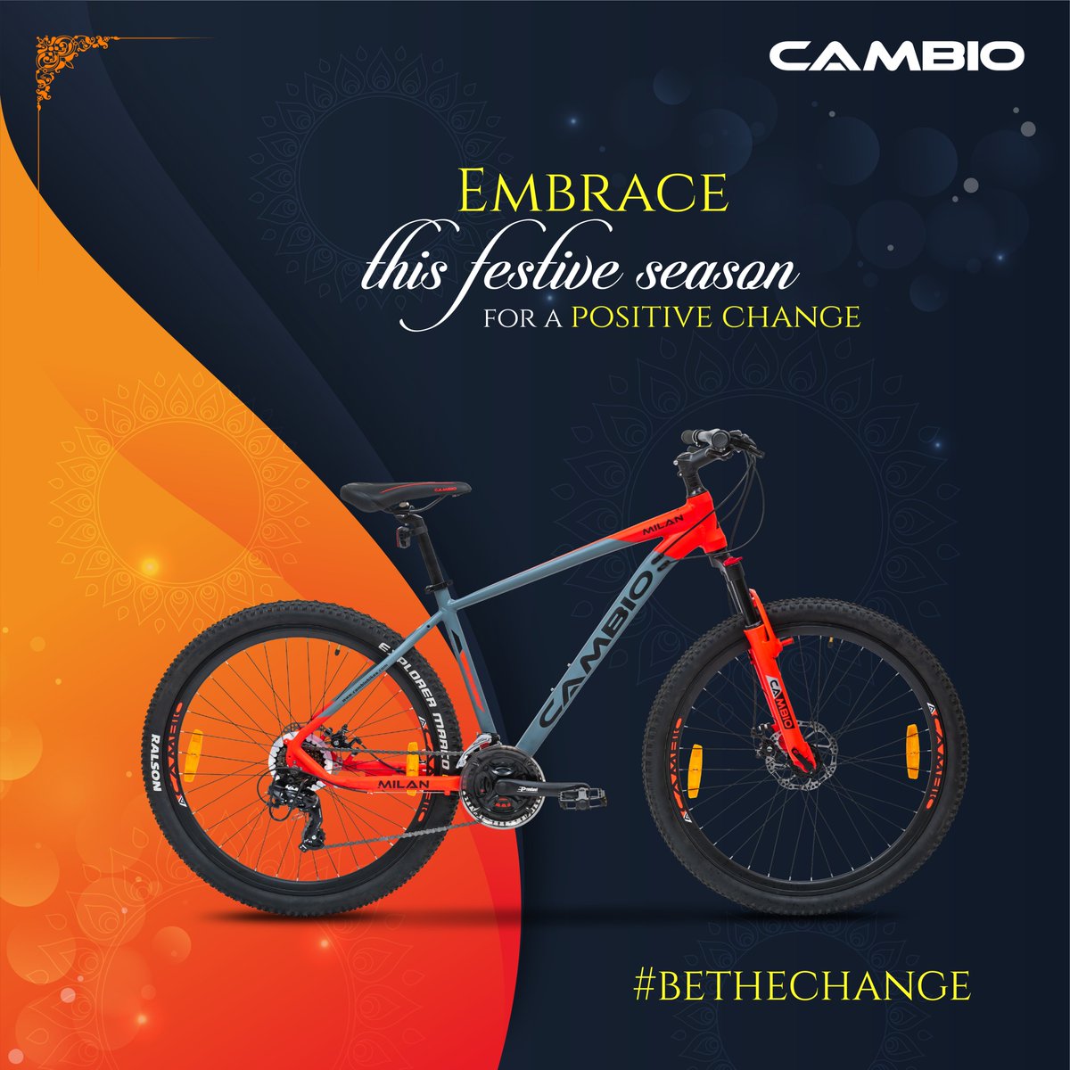 CambioBikes's tweet photo. It's time to bring positivity into life on this auspicious beginning of the festive season.

#Bethechange #Cambiobikes #premiumbike #Cambio #Change #cambiomeanschange #fitness #mtbbicycles #adventure #unlockthechange #festivityvibes https://t.co/mgP3pw6G7T