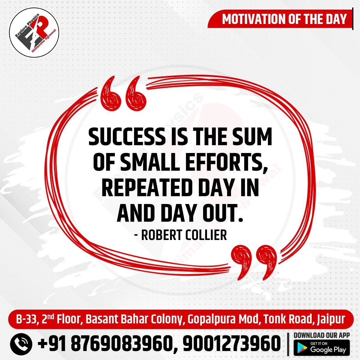 explore_physics's tweet photo. Best way to start a day with motivation. 
#motivation #Motivationalquote #studentlife #csirnet #explorephysicsbyhimanshu https://t.co/uT41lQxGd1