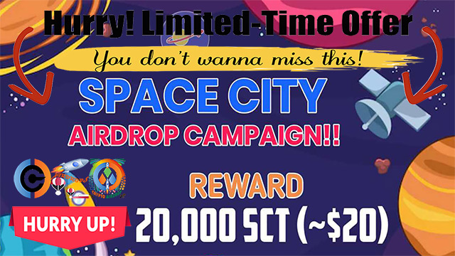 CryptoExngIndia's tweet photo. Claim $20 #USDT in 20K #SCT by #SpaceCity #Airdrop!
๐จโ๐ผ Reward: Get 20K $SCT (20$)
๐จโ๐ฉโ๐ฆ Referral: Get 15K $SCT (15$)
โ๏ธ JOIN NOW: "https://t.co/xqtkeJmBjH"
#FreeAirdropCrypto #SctToken #META #Metaverse #NFT #NFTs #VirtualNFT #NftGame #GameFi #VirtualGame #PlayToEarn #SctAirdrop https://t.co/mdwMdfvz0K