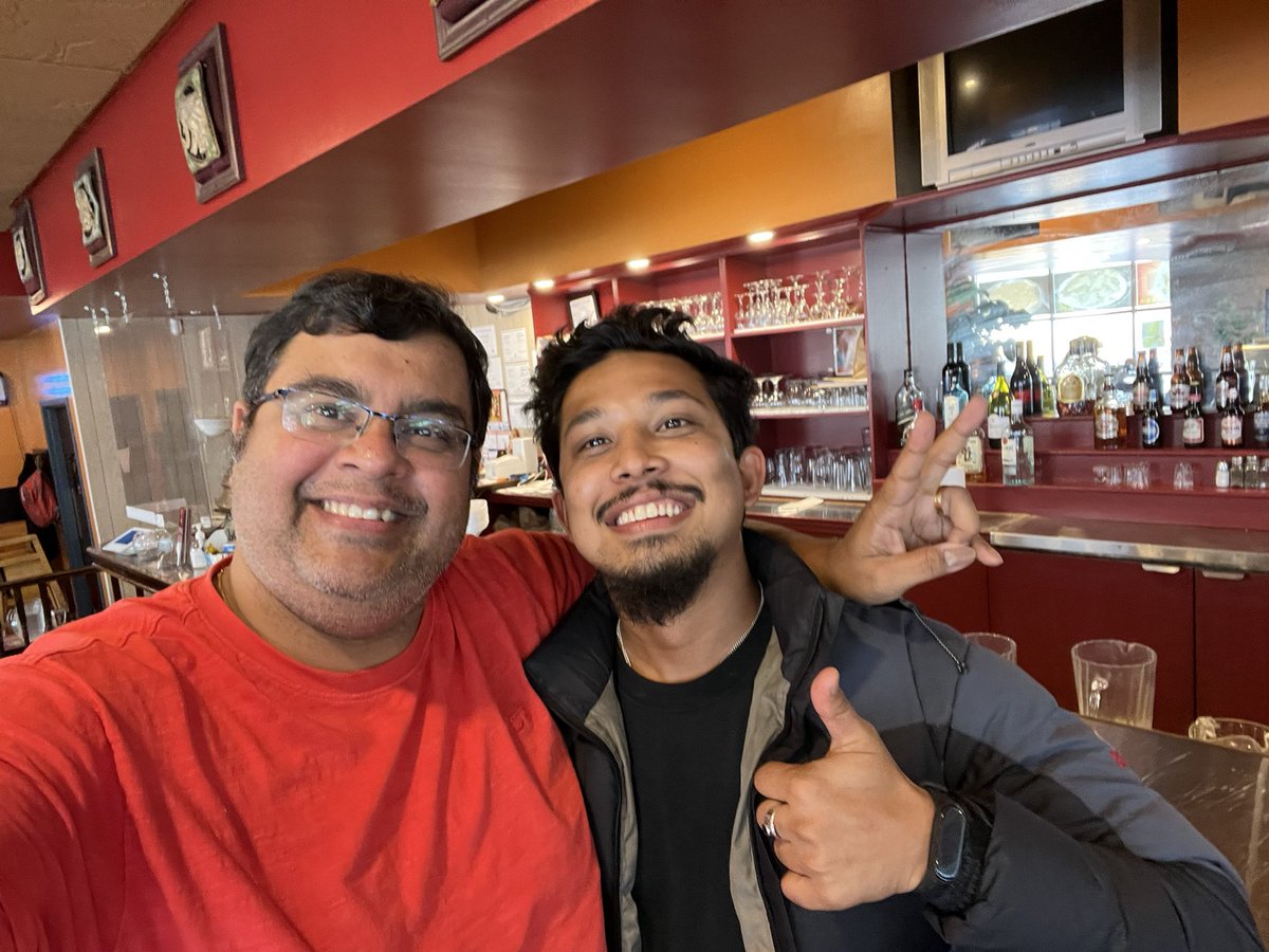 electrifiedshel's tweet photo. The @OT_STEER having a great time today at Mumbay Grill, in Ajax, to celebrate group successes on a global scale as well as the start of the Fall semester. They certainly look #energized and #electrified all at once. #labcollab #studentsuccess #Awards https://t.co/lkw4iVIn8o
