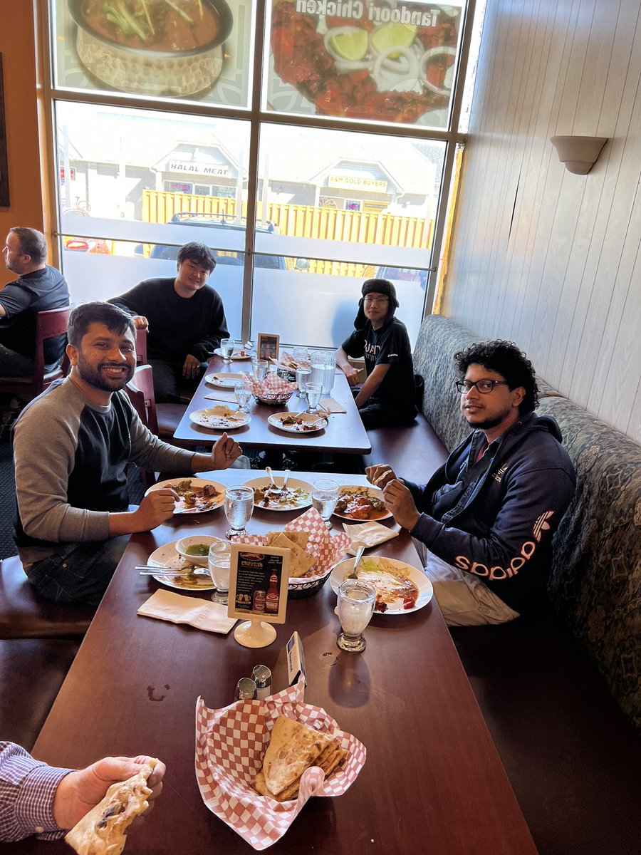 electrifiedshel's tweet photo. The @OT_STEER having a great time today at Mumbay Grill, in Ajax, to celebrate group successes on a global scale as well as the start of the Fall semester. They certainly look #energized and #electrified all at once. #labcollab #studentsuccess #Awards https://t.co/lkw4iVIn8o