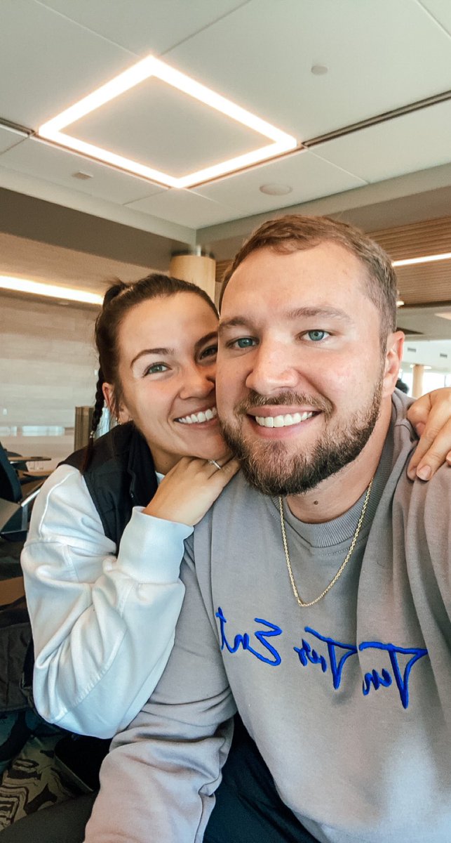 n_westrick's tweet photo. my forever travel buddy 🤍💍 @_DLaughlin_ https://t.co/hQf0N9i5BO