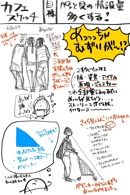 #3つ勉
カフェスケッチめ〜〜〜〜〜っちゃむず〜〜〜!!!め〜〜〜っちゃ見ちゃう!!
その人が何してるか伝える、そこにどんなストーリーがあるか伝えるっていうのに焦点を置いてスケッチするのがめちゃくちゃむずくて...後からストーリー意識して小物を書き足し!してもいいのかなあ 