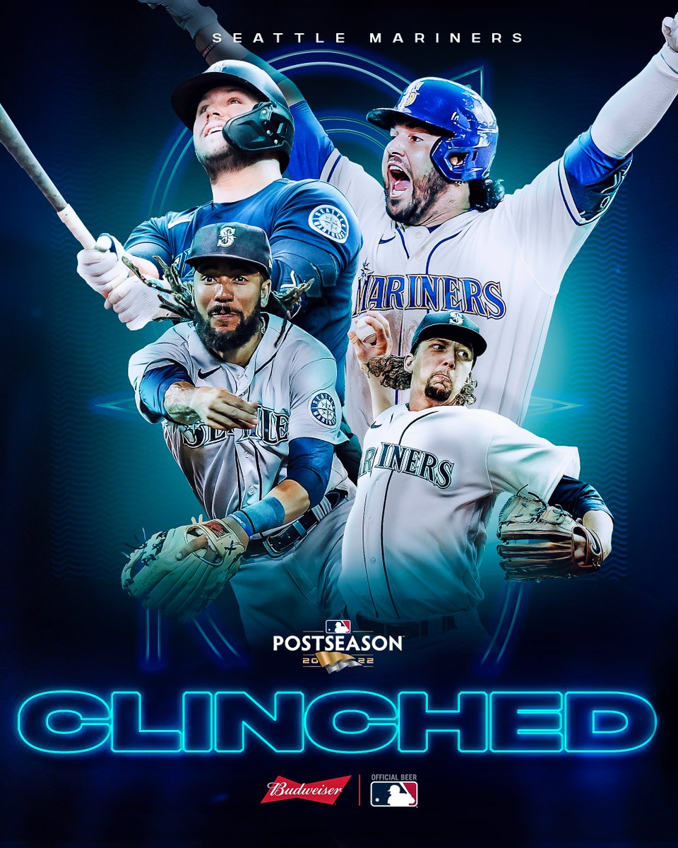 MLB on X: DROUGHT. ENDED. For the first time in twenty one years, the  Mariners are headed to the postseason. #CLINCHED  /  X