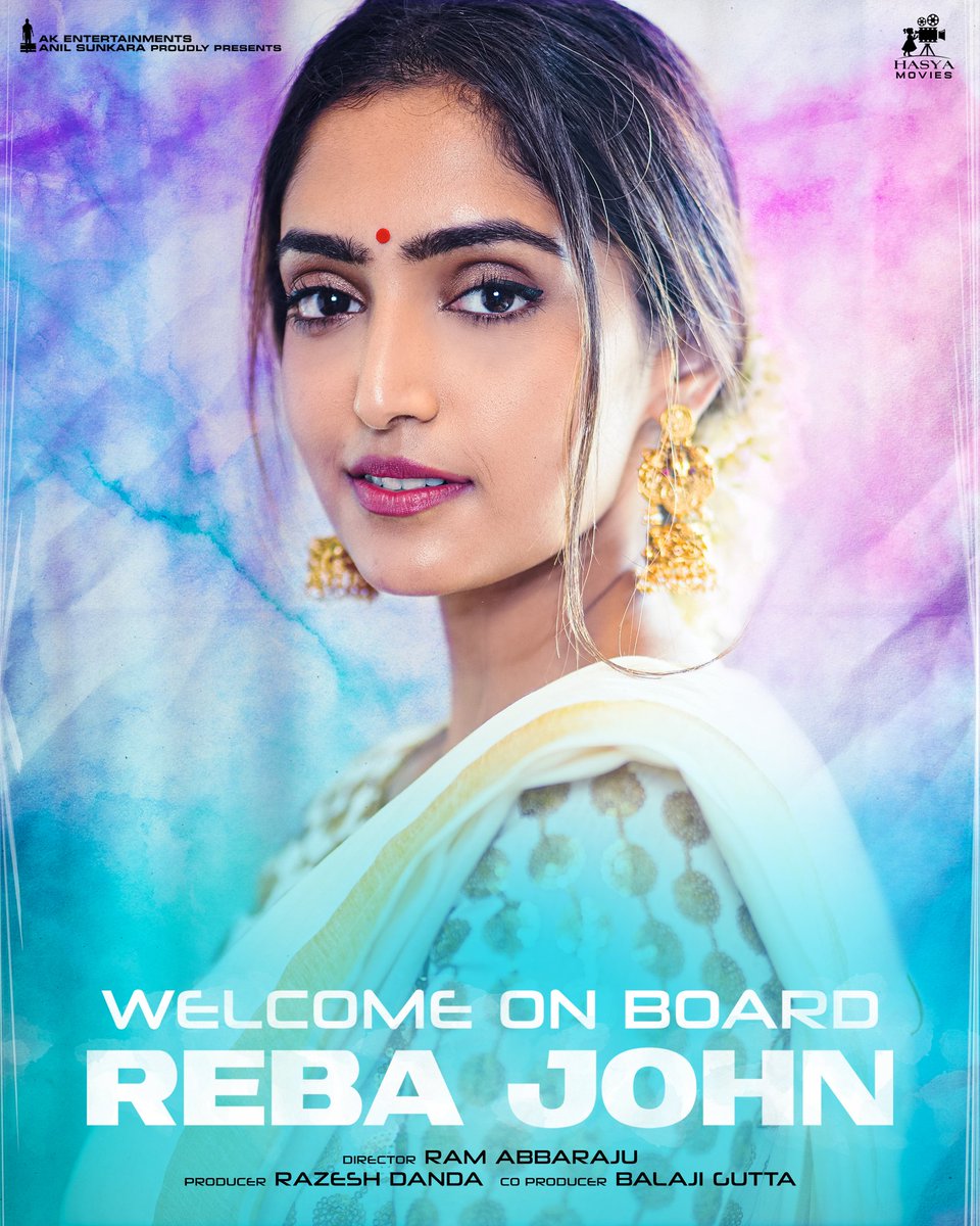 Razesh Danda (@rajeshdanda_) on Twitter photo Team <a href="/AKentsOfficial/">AK Entertainments</a> & <a href="/HasyaMovies/">Hasya Movies</a> Welcomes Aboard the talented young actress <a href="/Reba_Monica/">Reba Monica John</a> to play the leading lady opposite <a href="/sreevishnuoffl/">Sree Vishnu</a> ❤️🔥
Directed by <a href="/RamAbbaraju/">Ram Abbaraju</a>
Music by <a href="/GopiSundarOffl/">Gopi Sundar</a>
<a href="/AnilSunkara1/">Anil Sunkara</a> <a href="/RajeshDanda_/">Razesh Danda</a> <a href="/_balajigutta/">BALAJI</a> <a href="/ChotaKPrasad/">Chota K Prasad</a> <a href="/RaamDop/">Raam Reddy</a> <a href="/brahmakadali/">Brahma Kadali</a> Team <a href="/AKentsOfficial/">AK Entertainments</a> & <a href="/HasyaMovies/">Hasya Movies</a> Welcomes Aboard the talented young actress <a href="/Reba_Monica/">Reba Monica John</a> to play the leading lady opposite <a href="/sreevishnuoffl/">Sree Vishnu</a> ❤️🔥
Directed by <a href="/RamAbbaraju/">Ram Abbaraju</a>
Music by <a href="/GopiSundarOffl/">Gopi Sundar</a>
<a href="/AnilSunkara1/">Anil Sunkara</a> <a href="/RajeshDanda_/">Razesh Danda</a> <a href="/_balajigutta/">BALAJI</a> <a href="/ChotaKPrasad/">Chota K Prasad</a> <a href="/RaamDop/">Raam Reddy</a> <a href="/brahmakadali/">Brahma Kadali</a>