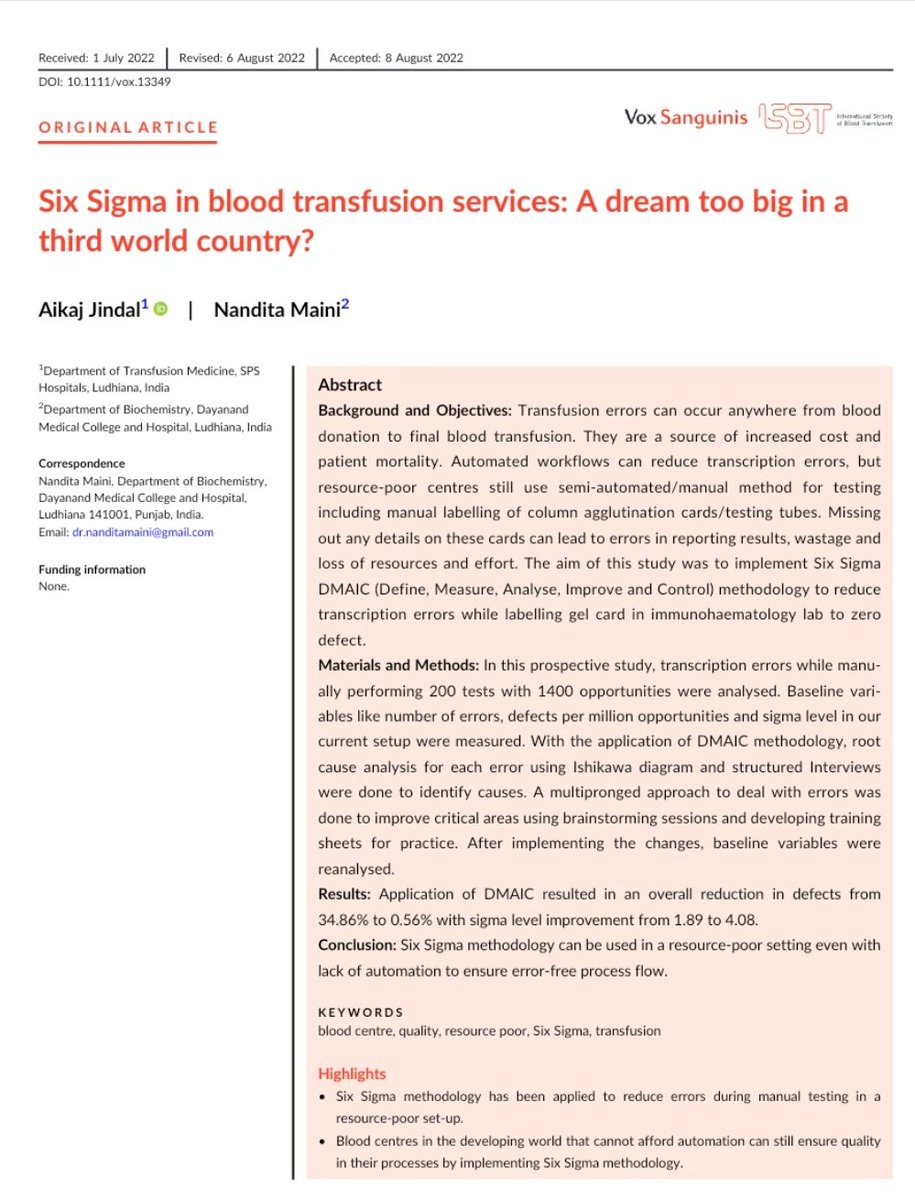 TMInd9's tweet photo. Six Sigma in Transfusion Services https://t.co/gT1xVGNaS9