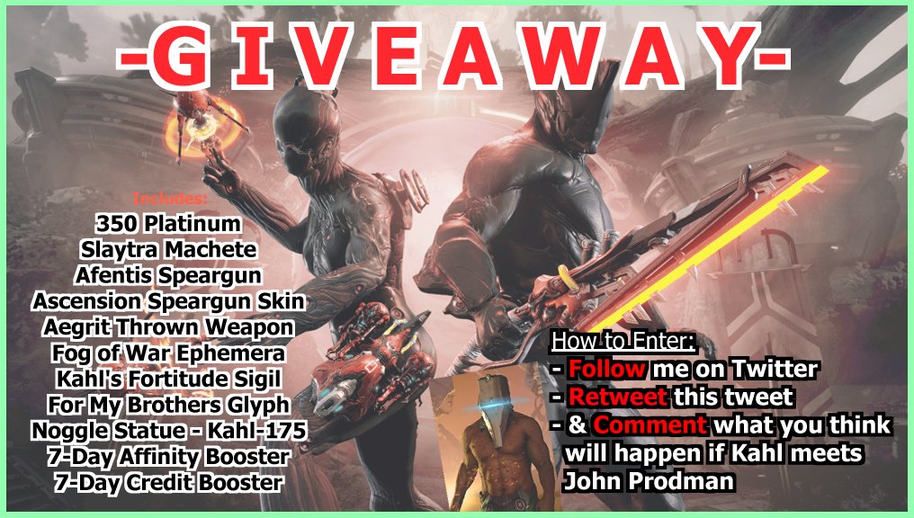 voliosnowong's tweet photo. Veilbreaker Warrior Pack GIVEAWAY✨

How to Enter:
- RETWEET this post (No Quote RT)🔁

- Follow me for an extra entry!🐦
- Comment what you think will happen if Kahl meets John Prodman? 🪖⛑️

Ends on 4th Oct :)
(1 lucky winner for ALL PLATFORMS)
#Warframe https://t.co/8IRf0iCL5N