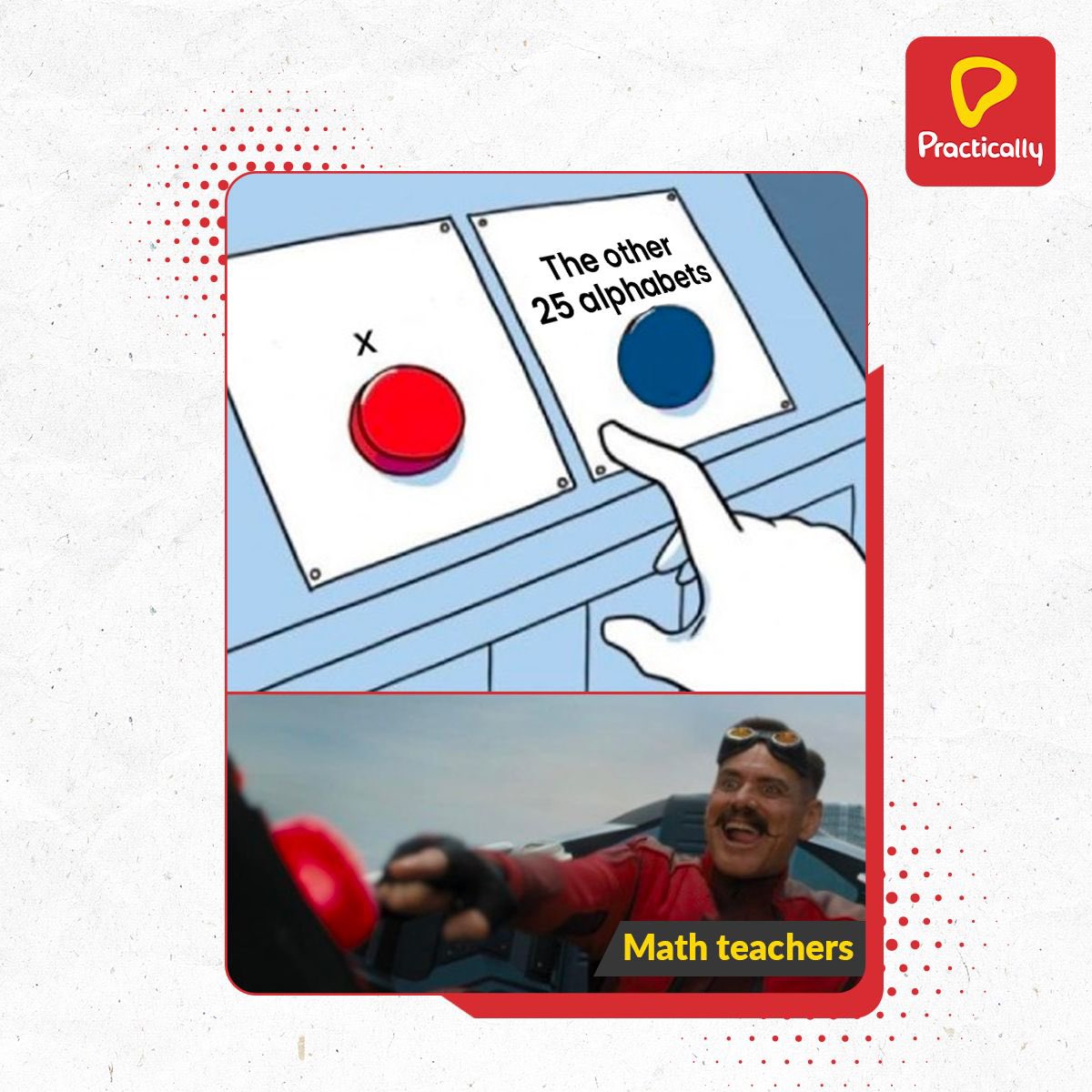 practicallyapp's tweet photo. If you ever feel left-out, remember this meme.
Download the #PracticallyApp now to learn in a fun and engaging manner. https://t.co/0QYQmTChWo
#Memes #Relatable #FunLearning #SchoolLife #BringLearningAlive #LearningApp #LearnPractically #Elearning https://t.co/gZMnksUn6y