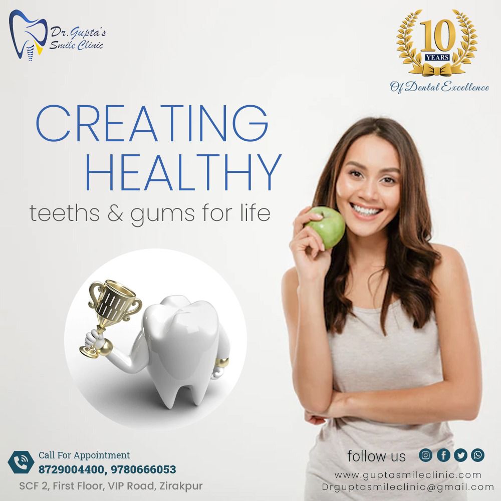 DrGuptaSmileCl1's tweet photo. Taking care of your gums and teeth since 10 years.. Trust #drguptasmileclinic for all.your dental needs #dentist #dentalcare #dentalhealthtips #dentalsolution #bestdentalcare #bestdentalcliniczirakpur #VIProad https://t.co/5agjFzF3VA