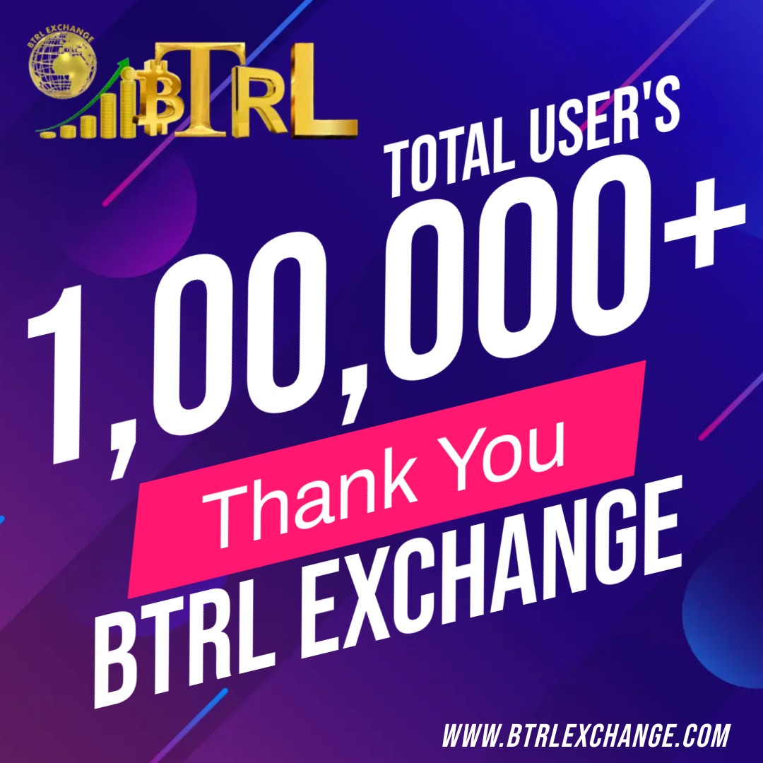 Thank You All 🙏🏻Now We completed 1,00,000+ BTRL Family 🎉 🥳  Retweet this post &amp; enjoy trading, Keep connecting with BTRL exchange💐
#Btrl #Btc #Bitcoin #LTC #Ethereum #Btrlexchange #CoinMarketCap