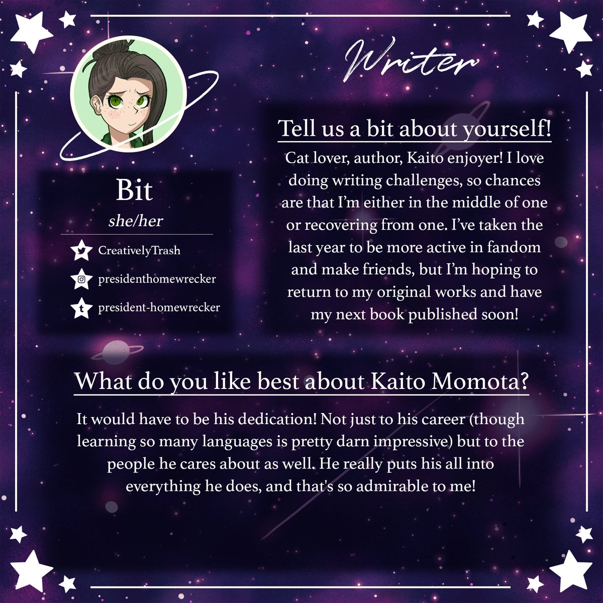 luminary_zine's tweet image. “Our final writer’s got one of those styles that you just can’t pull your eyes away from! It’s no wonder she’s a published writer. @CreativelyTrash never does anything halfway!”