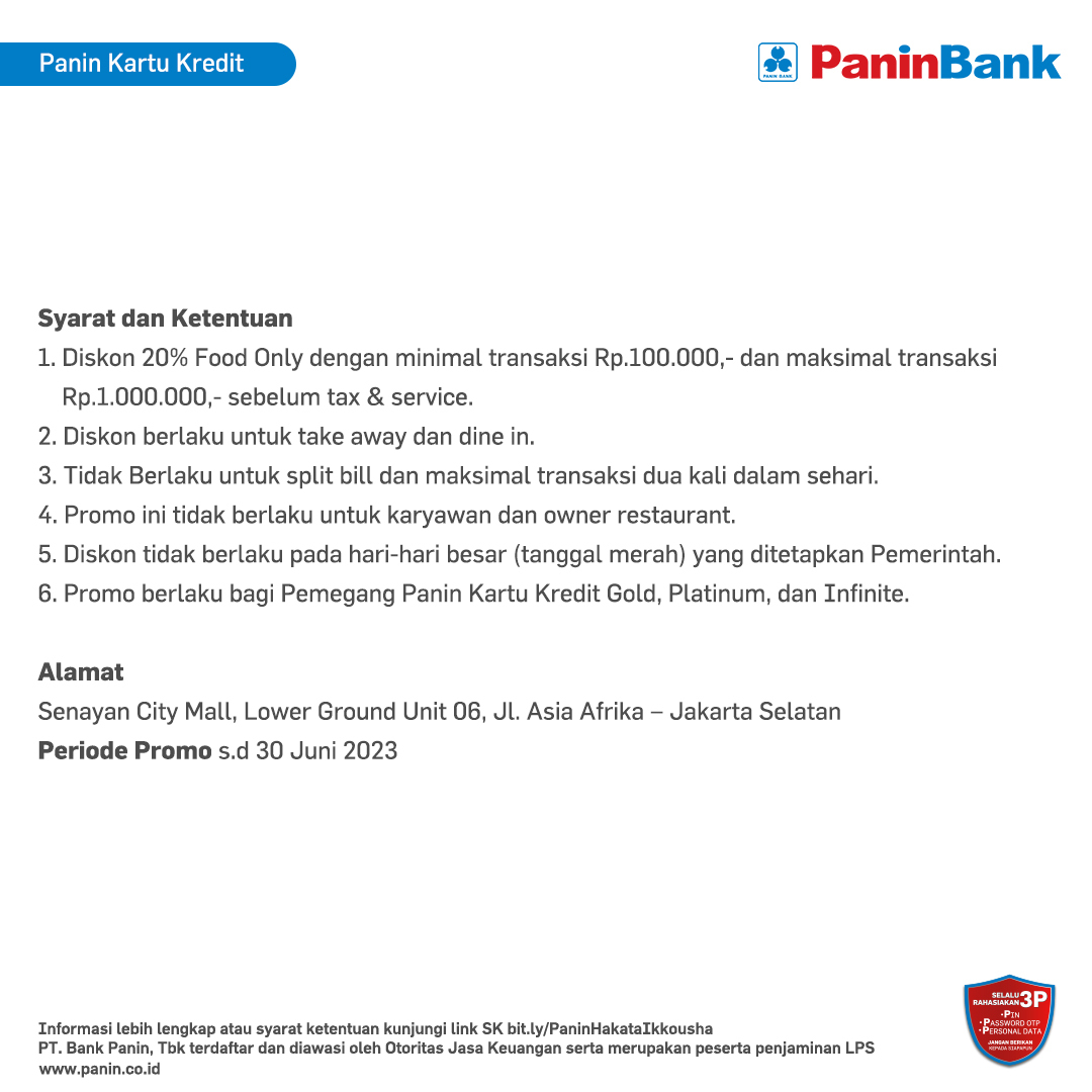 PaninBank's tweet photo. Pecinta Ramen kumpul disini yuk! Ada #PaninPromo di Resto Hakata Ikkousha yaitu DISKON 20% menggunakan Panin Kartu Kredit dengan min transaksi Rp100 ribu dan maks transaksi Rp1 juta sebelum tax &amp; service! https://t.co/kdNMAGMZuI