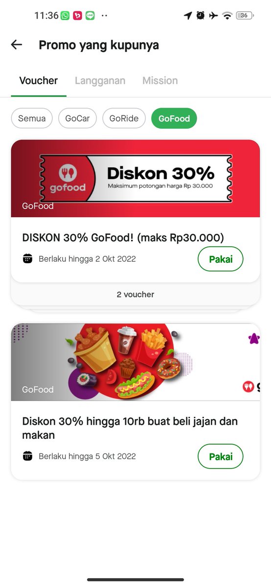 bupatimarss's tweet photo. WTS Voucher gofood
Diskon 30% maks 30k minbel 100k fee 8k (sisa 1)
Diskon 30% maks 10k minbel 25k fee 4k
✅ Ada saldo 
✅ Bisa cek dulu
✅ Bisa combo
✅ G+
#vouchergofood
#zonauang
#zonajajan https://t.co/0dFBeyKQg3
