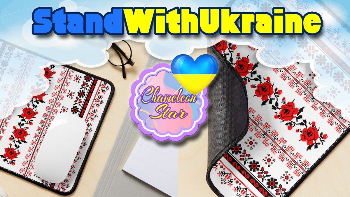 #StandWithUkraine is a new collection I started up to promote Ukrainian culture.💙💛 Most of the income will be transferred to donations. Visit this #RedBubbleShop and grab a mouse pad with an ethnic design: redbubble.com/i/mouse-pad/Bl… ⬆️⬆️⬆️ #SupportUkraine #redbubbleartis