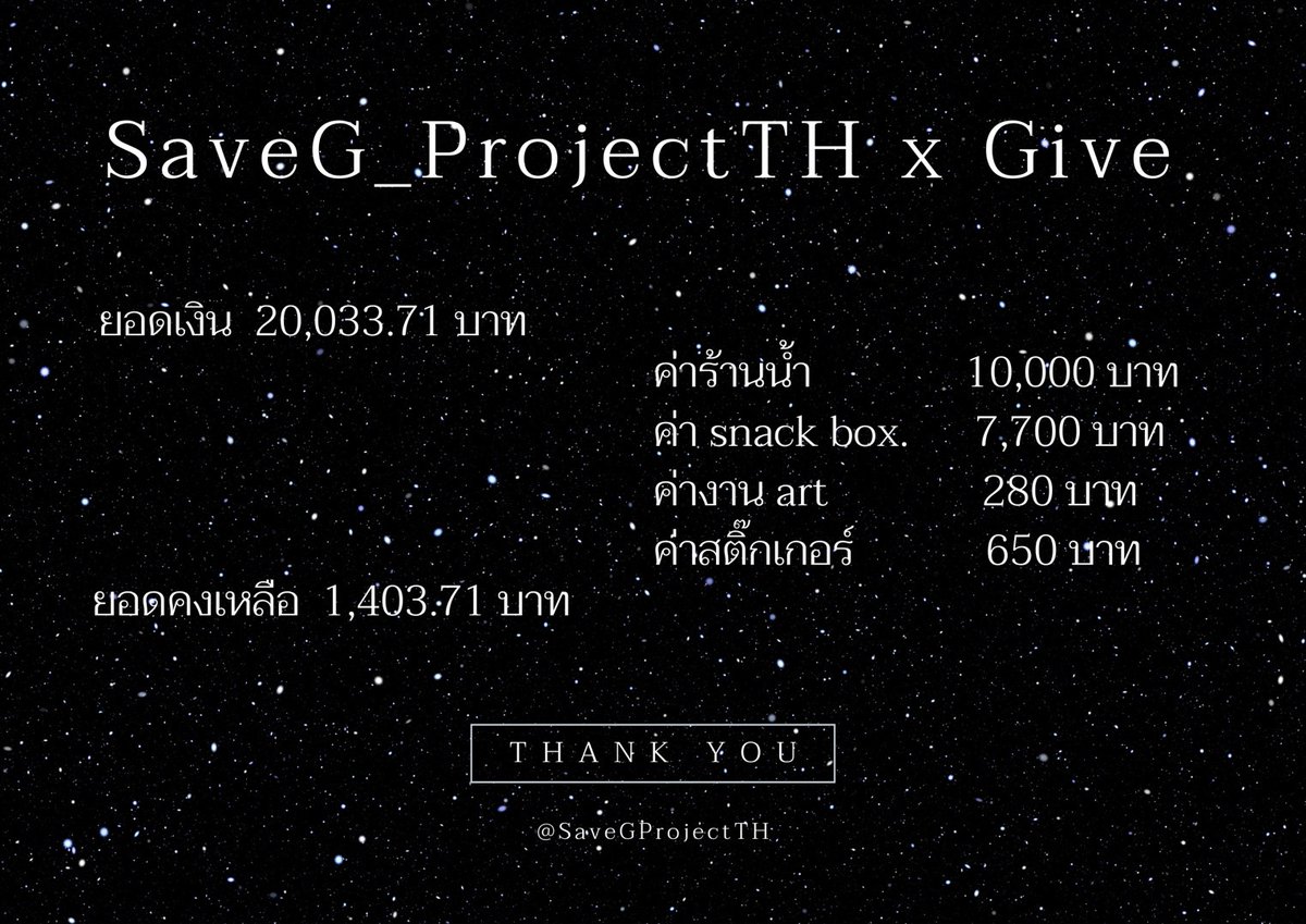 SaveGProjectTH's tweet photo. รายละเอียดค่าใช้จ่ายสำหรับโปรเจคนี้นะคะ ^^
*ยอดเงินที่เหลือจะเก็บไว้เป็นค่าใช่จ่ายในอนาคตต่อไปน๊าา :)
ขอบคุณชาวกิฟทุกคนมากๆเลยนะคะ ที่ร่วมกันสมทบทุนมา ให้ได้มีโปรเจคดีๆแบบนี้ หวังว่าอนาคตข้างหน้าจะได้ร่วมกันทำอีกนะคะ แล้วเจอกันใหม่น๊าทุกคน 🥰🍀💙💚
#SaveG
#SaveGProjectTH https://t.co/5u2HKz41em